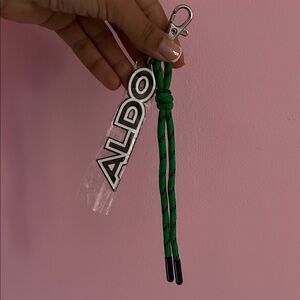 Aldo Green Logo Keychain